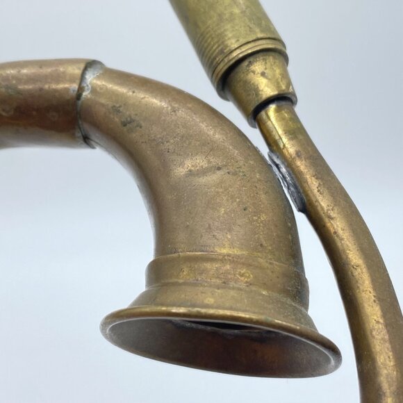 Vintage Brass Christmas French Horn Bugle Hanging Ornament Decoration 5 inches - Picture 7 of 10